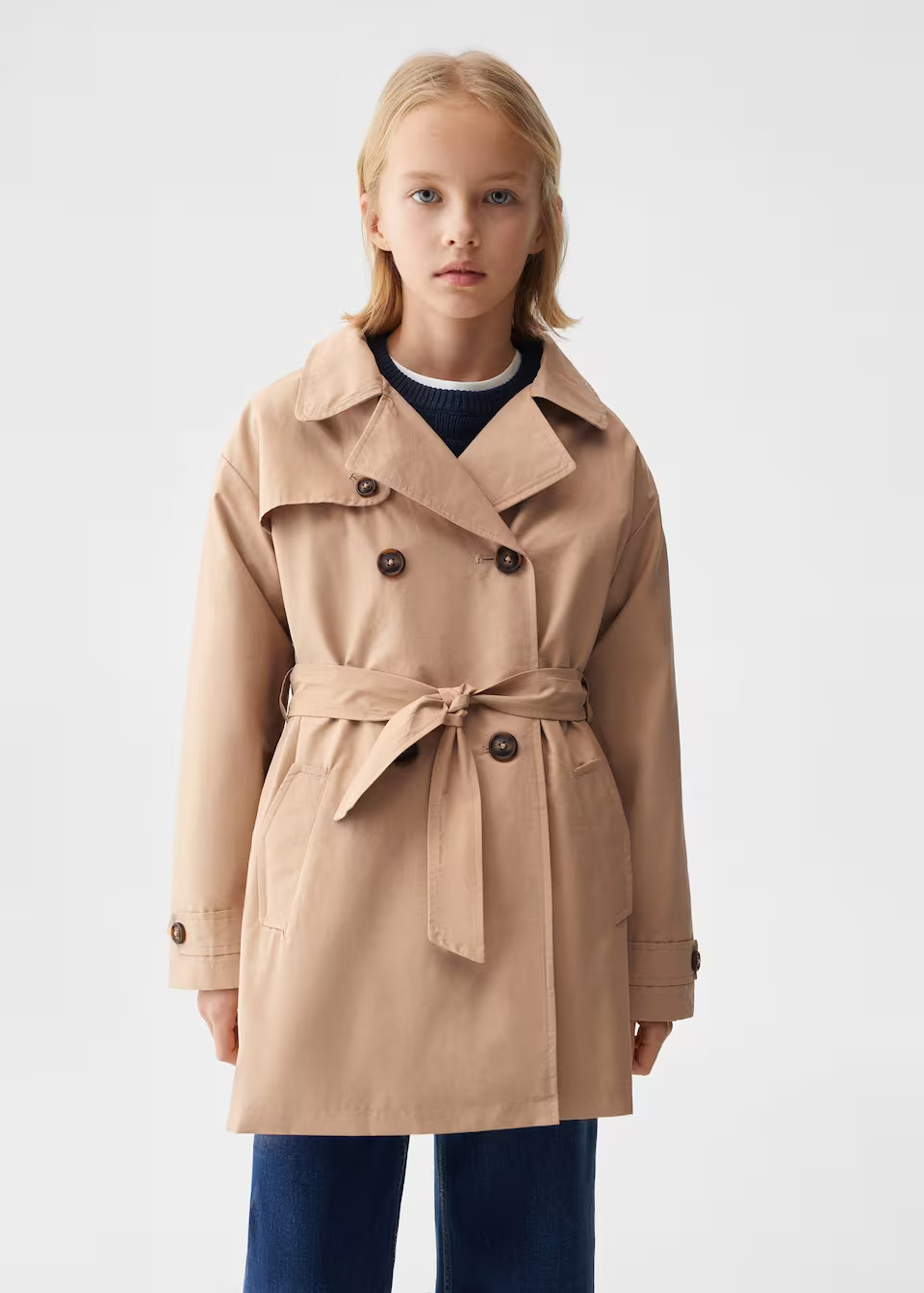 Belt gabardine trench -  Girls | Mango Kids United Kingdom | MANGO (UK)