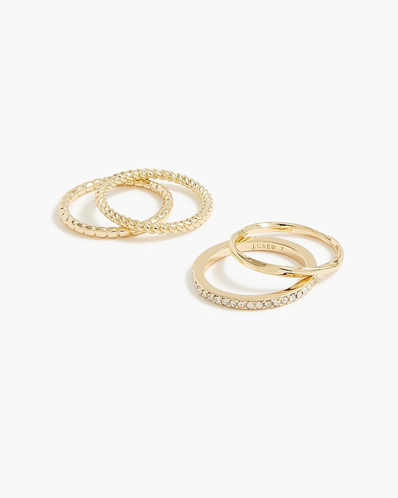 Gold stacking rings set-of-four | J.Crew Factory