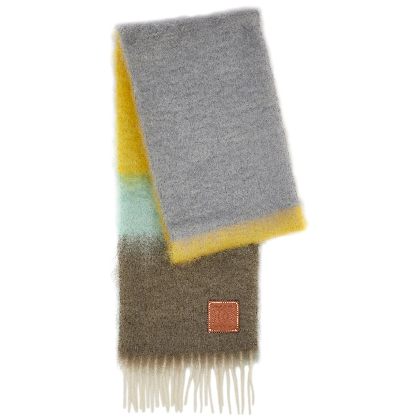 Loewe Striped Mohair-blend Scarf - Grey | Harvey Nichols (Global)