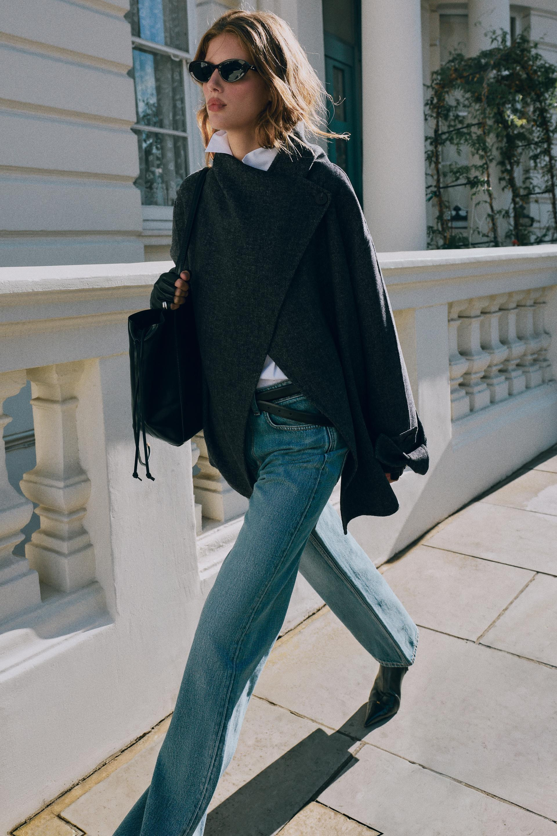 WOOL BLEND DOUBLE-BREASTED COAT WITH BELT | Zara UK