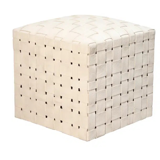 Halcyon Handwoven Genuine Leather Ottoman | Wayfair North America