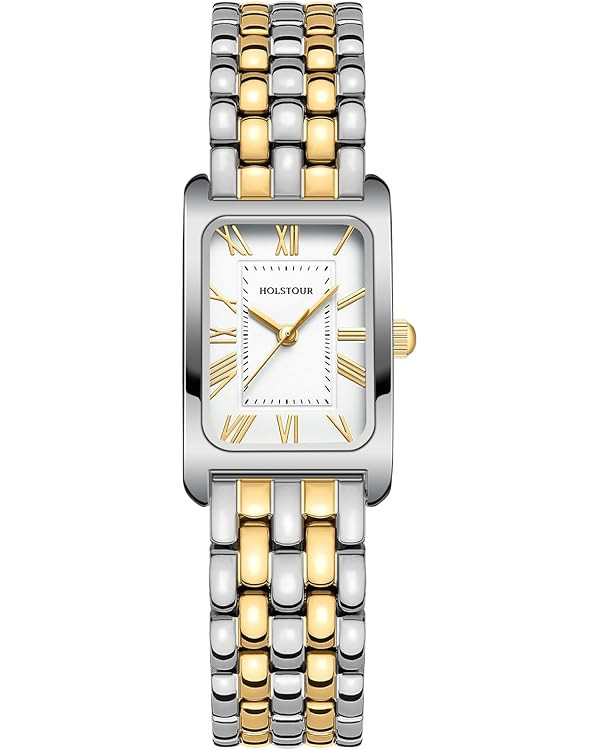 Watches for Women Vintage Bracelet Roman Dial Rectangular Case Gold Watch Waterproof with Tools | Amazon (US)