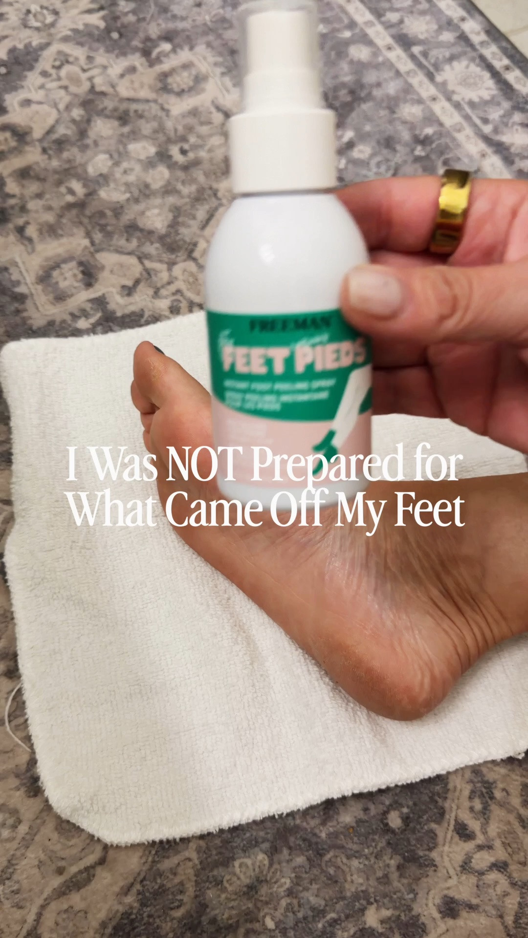 I had no idea how much dry, dead skin was hiding on my feet until I tried this instant foot peel spray. 

It was so satisfying to watch, and my feet felt incredibly soft and smooth afterward.

If you’re getting your feet sandal-ready or just want an easy at-home pedicure, this is one of those beauty finds that’s actually worth the hype. 

I’ve linked the foot peel spray below!

#LTKmomlife #LTKBeauty #LTKgrwm