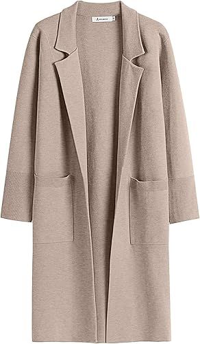 ANRABESS Women Cardigan Sweater Jackets Open Front Thick Knit Oversized Blazer Coatigan 2024 Fall... | Amazon (US)