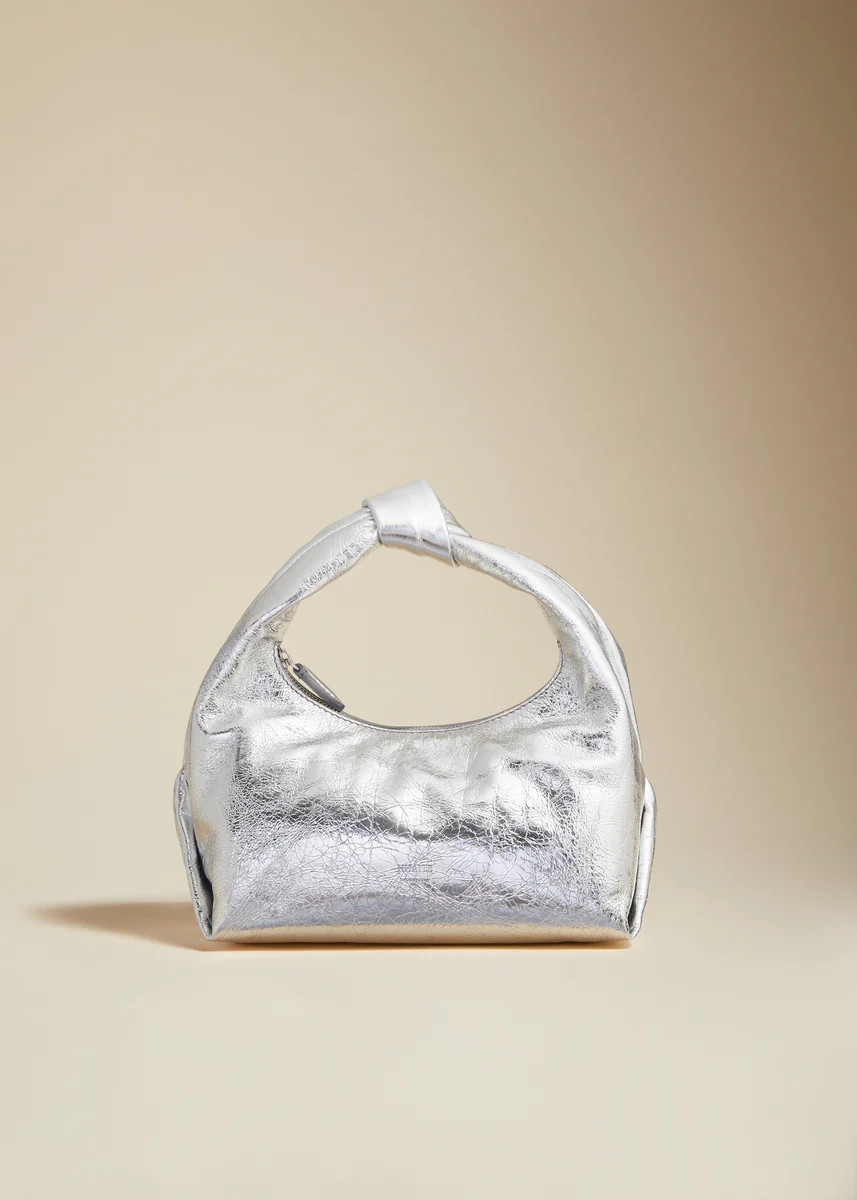The Small Beatrice Hobo in Silver Leather | Khaite