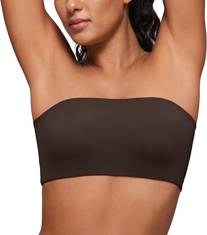 CRZ YOGA Softhold Double Lined Strapless Bralette - Stretchy Smooth Womens Tube Tops Bandeau Wire... | Amazon (US)