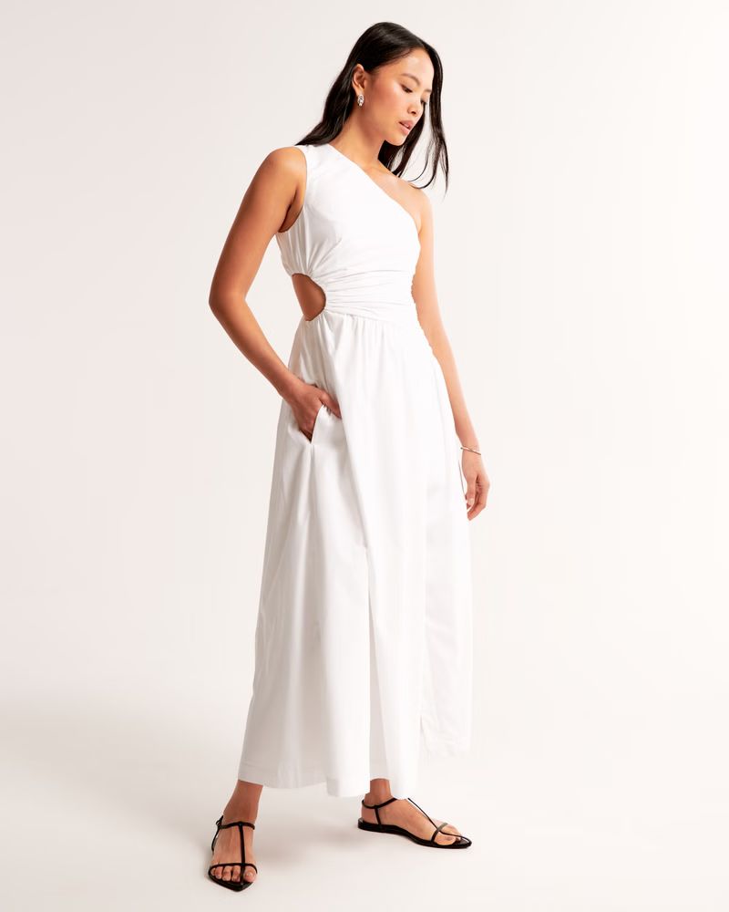One-Shoulder Cutout Maxi Dress | Abercrombie & Fitch (UK)