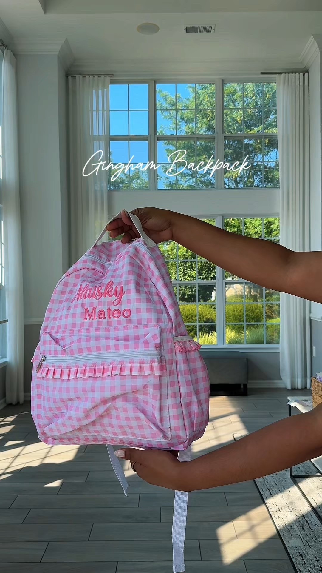 Gingham backpack #backtoschool #ginghambackpack #personalizedbackpack 