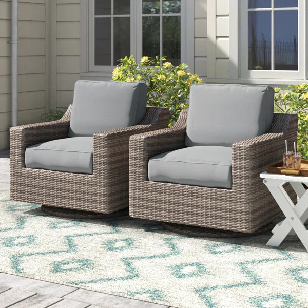 Shelton Swivel Patio Chair with Cushions | Wayfair North America
