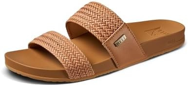 REEF Vista Braid II Women's Fashion Slide Sandal, Vegan Leather Strap, Ultra Soft Cushion Footbed | Amazon (US)