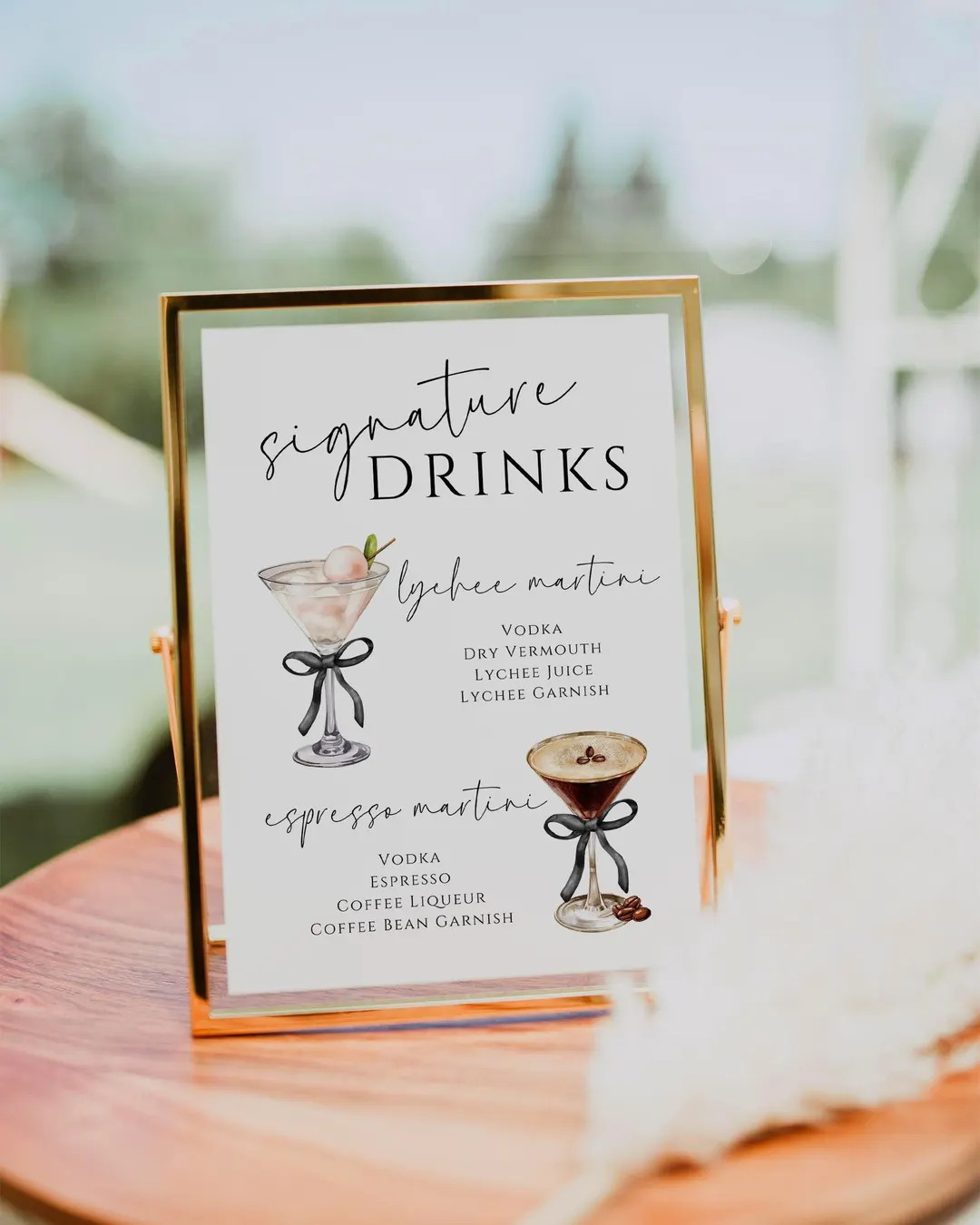 Lychee & Espresso Martini Signature Drinks Bar Sign Template | A Tini Bit Older | Cocktail Theme ... | Etsy (US)