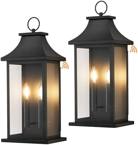 tewei 2-Pack Dusk to Dawn Outdoor Wall Lights, 22'' Porch Light Outdoor Wall Sconce Lantern, 2-Li... | Amazon (US)