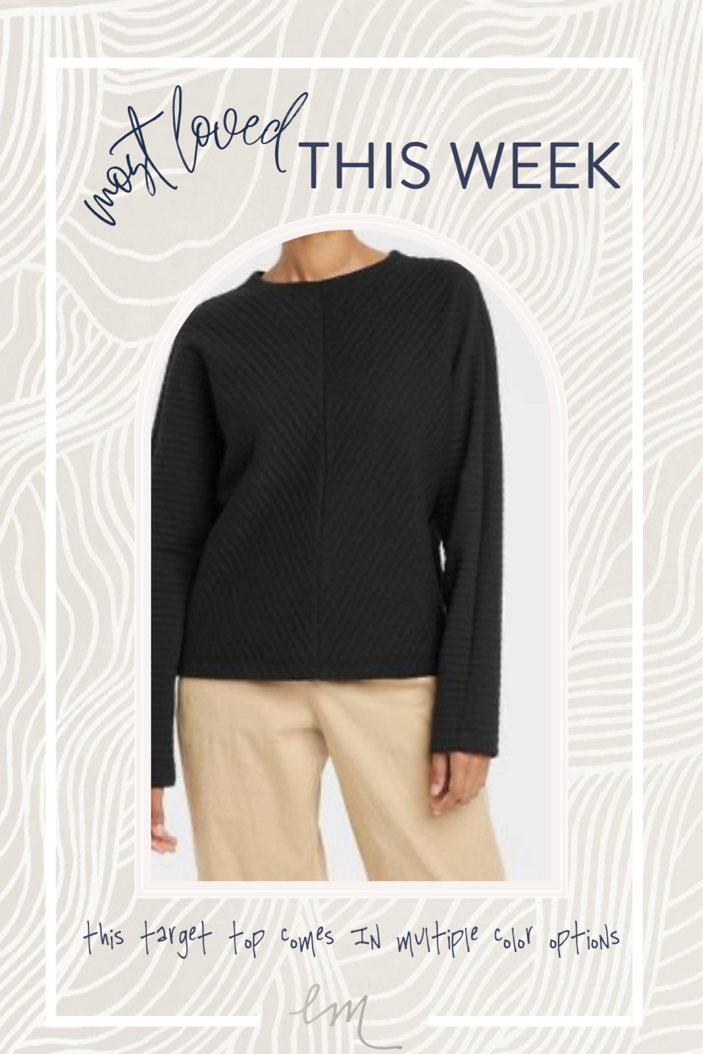 Most Loved This Week | Target Quilted Top. I love this top from
Target. It is one of my go to pieces and a closet staple. This top comes in multiple colors.

#LTKSeasonal #LTKstyletip #LTKunder50