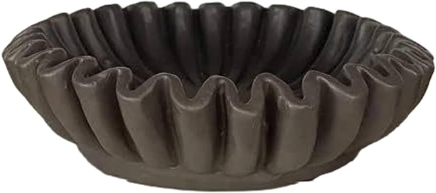 Black/White Decorative Bowl With Fluted Ruffle Exquisite Scalloped Resin Flower Bowl Unique And E... | Amazon (US)