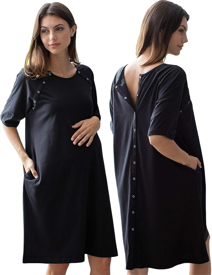Baby Be Mine Delivery/Labor/Nursing Nightgown Women's Maternity Hospital Gown/Sleepwear for Breas... | Amazon (US)