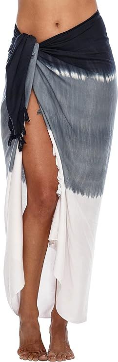 SHU-SHI Womens Beach Cover Up Ombre Sarong Swimsuit Cover-Up Pareo Coverups | Amazon (US)