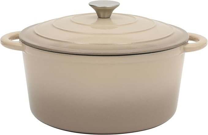 Gibson Home Addlestone 7 Qt Enameled Cast Iron Dutch Oven Pot with Lid – Round, Oven Safe to 50... | Amazon (US)