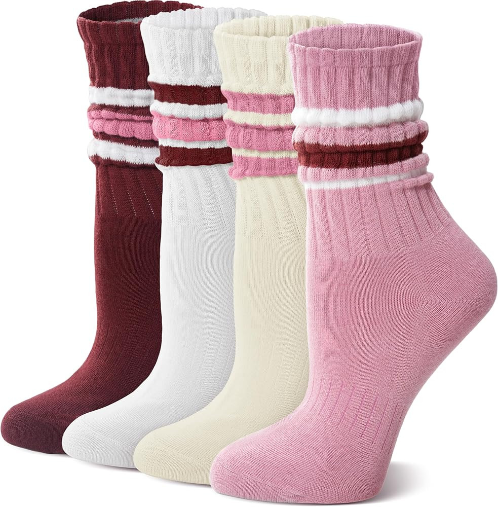 MOSEY KOSY Slouch Cotton Socks, Scrunch Thin Crew Calf Socks for Women Men | Amazon (US)