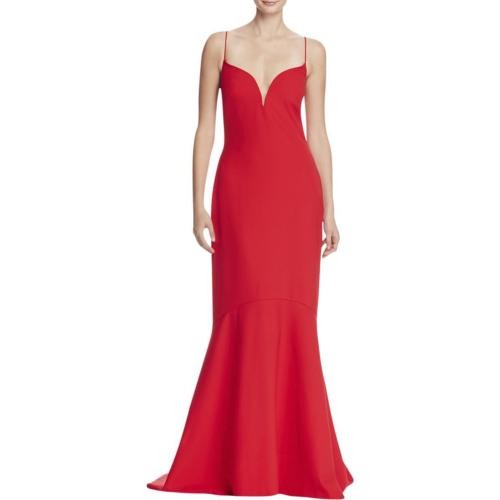 Nicole Miller 6416 Womens Red Crepe V-Neck Evening Dress Gown 4 BHFO | eBay | eBay US