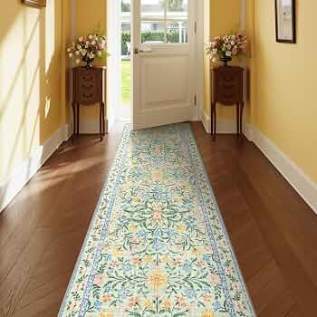 Lahome Machine Washable Runner Rug 2x6,Boho Bathroom Rug Runner,Vintage Floral Soft Ultra-Thin In... | Amazon (US)