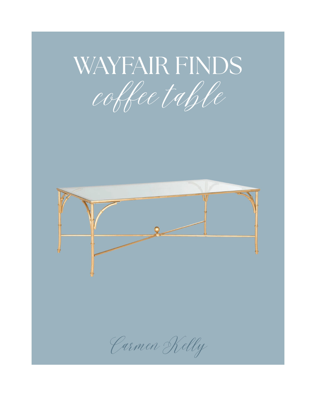 This Wayfair slim and stylish coffee table is just the right elegant centerpiece for your living room. It’s made with an iron frame, which showcases a faux-bamboo look for a nod to boho styles. There’s also a crossbar stretcher with a finial down below for extra style. This coffee table is finished with a gold gilt finish for a glam look and a clear tempered glass tabletop that’s easy to clean. Just add your favorite art books up top, or keep it clear for a tray of cheese and crackers during cocktail hour. Hand-curated by Kelly Clarkson home

 

#LTKHome #LTKStyleTip #LTKFamily