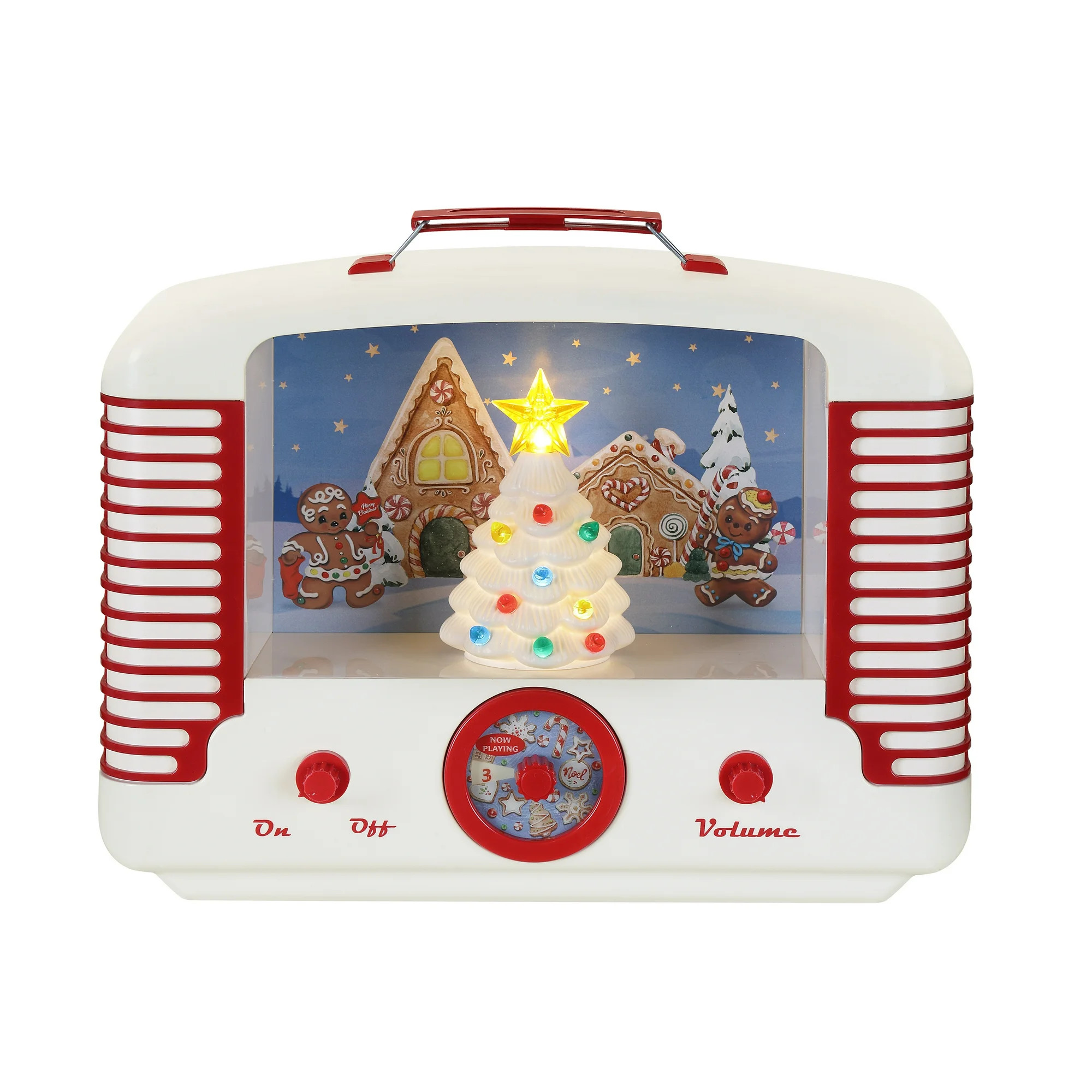 Mr. Christmas Decorative 12" Oversized Retro Radio, Ivory | Walmart (US)