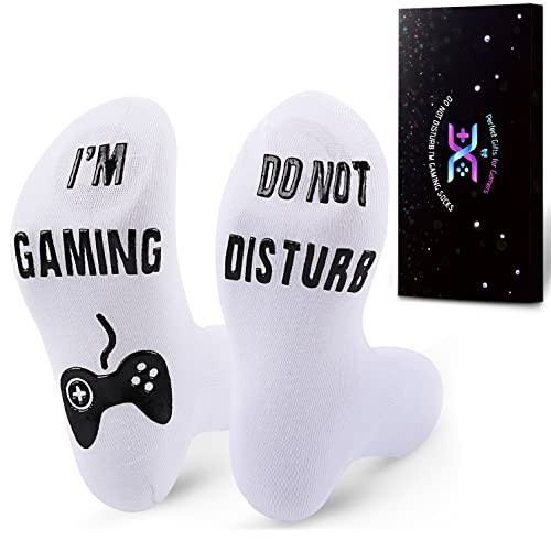 Do Not Disturb I'M Gaming Socks, Men Gifts Ideas Valentines Day Kids Valentine Boy Gamer Sock Gift for Mens Dad Father, Adult | Amazon (US)