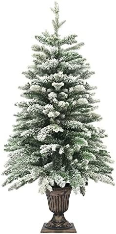 Artificial Mini Christmas Tree Flocked Small Xmas Tree with Pot Base for Holiday,Entrances Decor,Unl | Amazon (US)