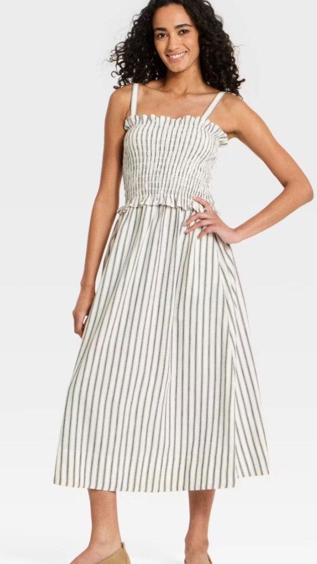 Can I go where you go… in this dress? 🤍 Sweet striped midi that feels very golden-hour walks + daydreaming. Dupe linked. 
.
Taylor’s engagement dress- Target Version 🎯 💍 💖  way better price point and I think it’s cute.  
.
#taylorsversion #target #taylorswift #engagement #dress #stripes

#LTKValentine #LTKTravel #LTKMidsize