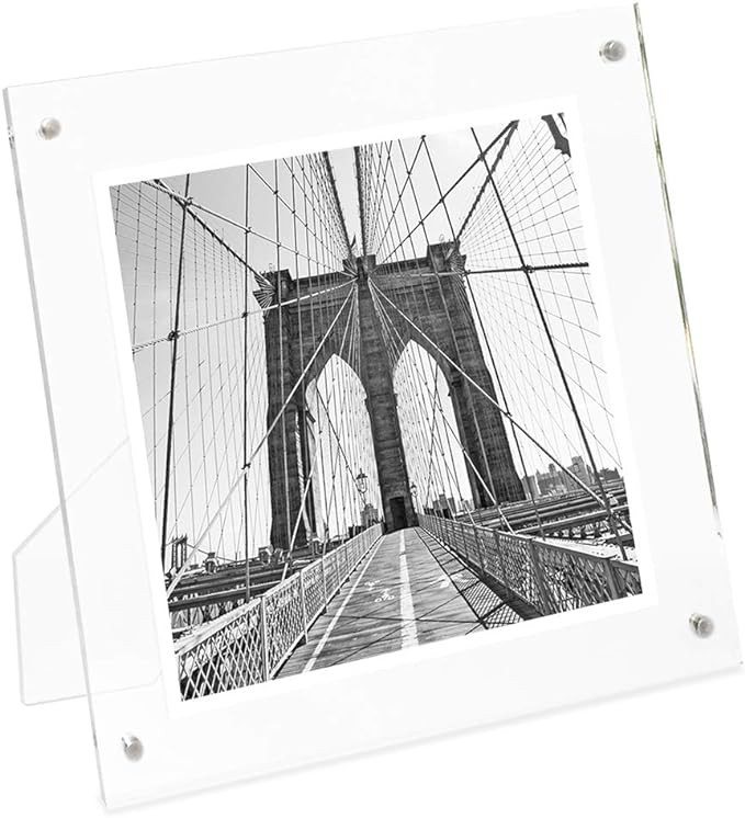 Isaac Jacobs 4” x 4” Clear Plain Acrylic Picture Frame, Magnetic Photo Frame, Made for Tablet... | Amazon (US)