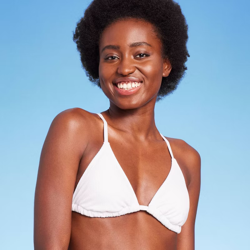 Women's Ribbed Triangle String Bikini Top - Wild Fable™ | Target