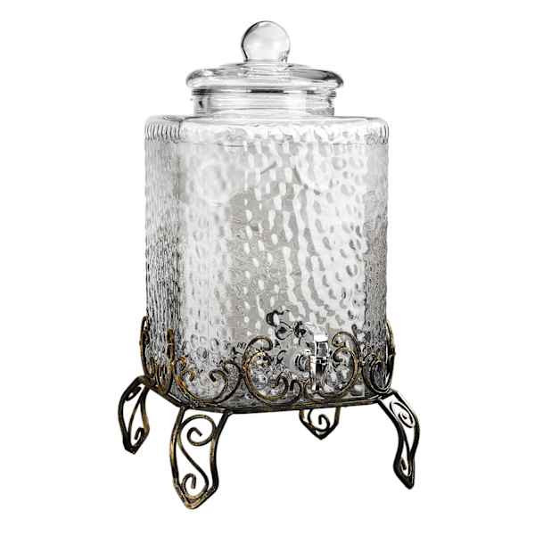 5 Gallon Beverage Dispenser With Stand At Home, Glass | At Home