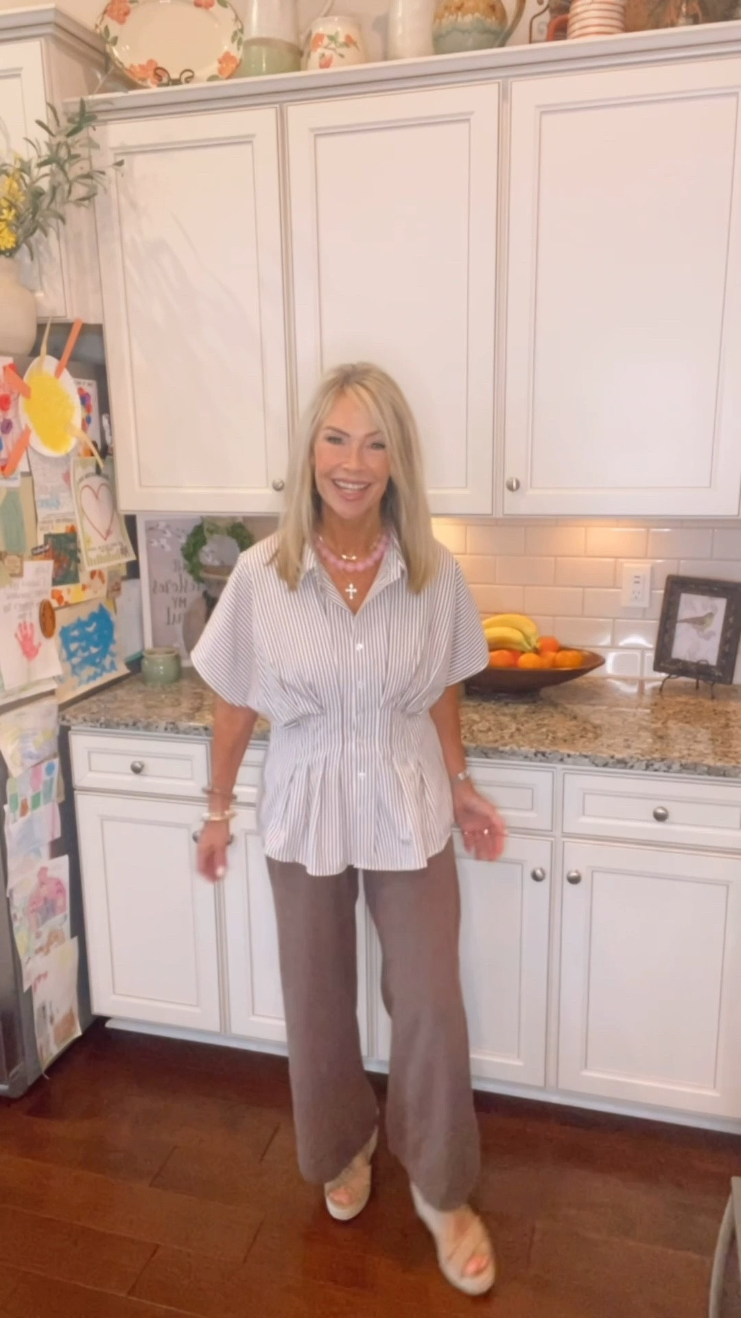 Just the cutest striped pleated peplum top and linen pants for the outfit of the day!!

#LTKootd #LTKgrwm