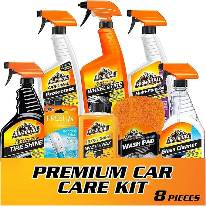 Premier Car Care Kit by Armor All, Includes Car Wax & Wash Kit, Glass Cleaner, Car Air Freshener,... | Amazon (US)