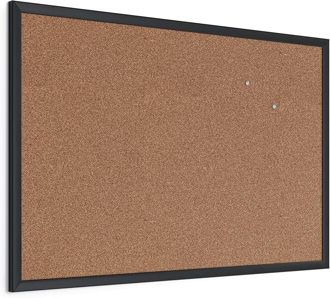 U Brands Cork Bulletin Board, 24'' x 36'', Black Wood Frame | Amazon (US)