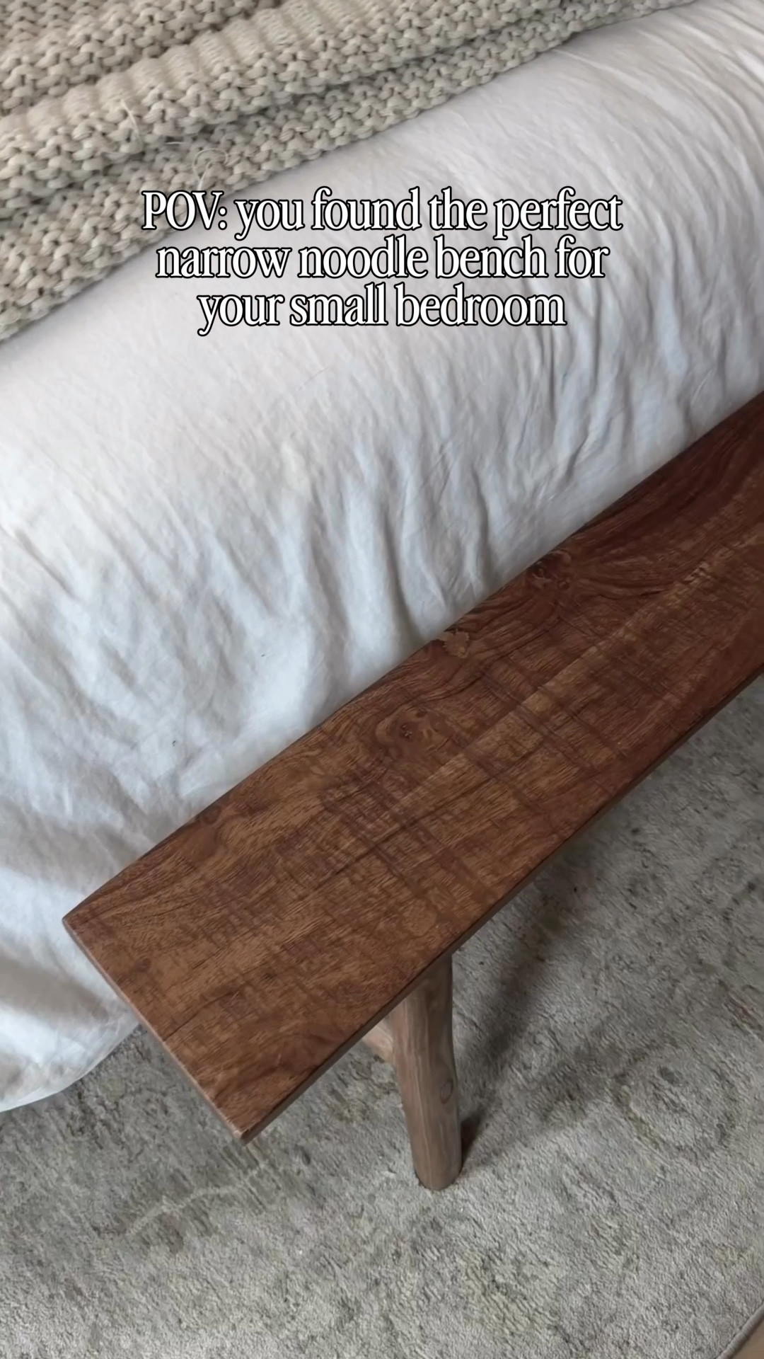 If you have a small bedroom, entryway, or hallway this wood noodle bench is the perfect accent. It’s 34% off right now! 

🏷️ noodle bench , rustic bench , end of bed bench , bedroom decor , accent bench , small entryway furnituree

#LTKU #LTKSaleAlert #LTKHome
