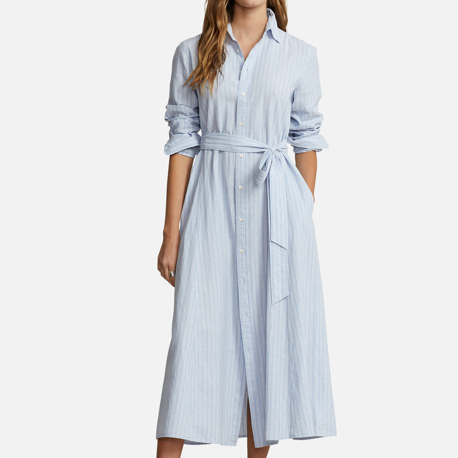 Polo Ralph Lauren Linen and Cotton-Blend Midi Dress - UK 4 | Coggles | Coggles (Global)