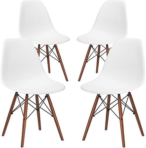 Amazon.com - EdgeMod Vortex Modern Mid-Century Side Chair with Wooden Walnut Legs for Kitchen, Li... | Amazon (US)
