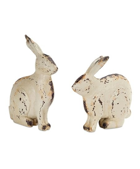 Distressed 8'' Rabbit Figurine Set | Zulily