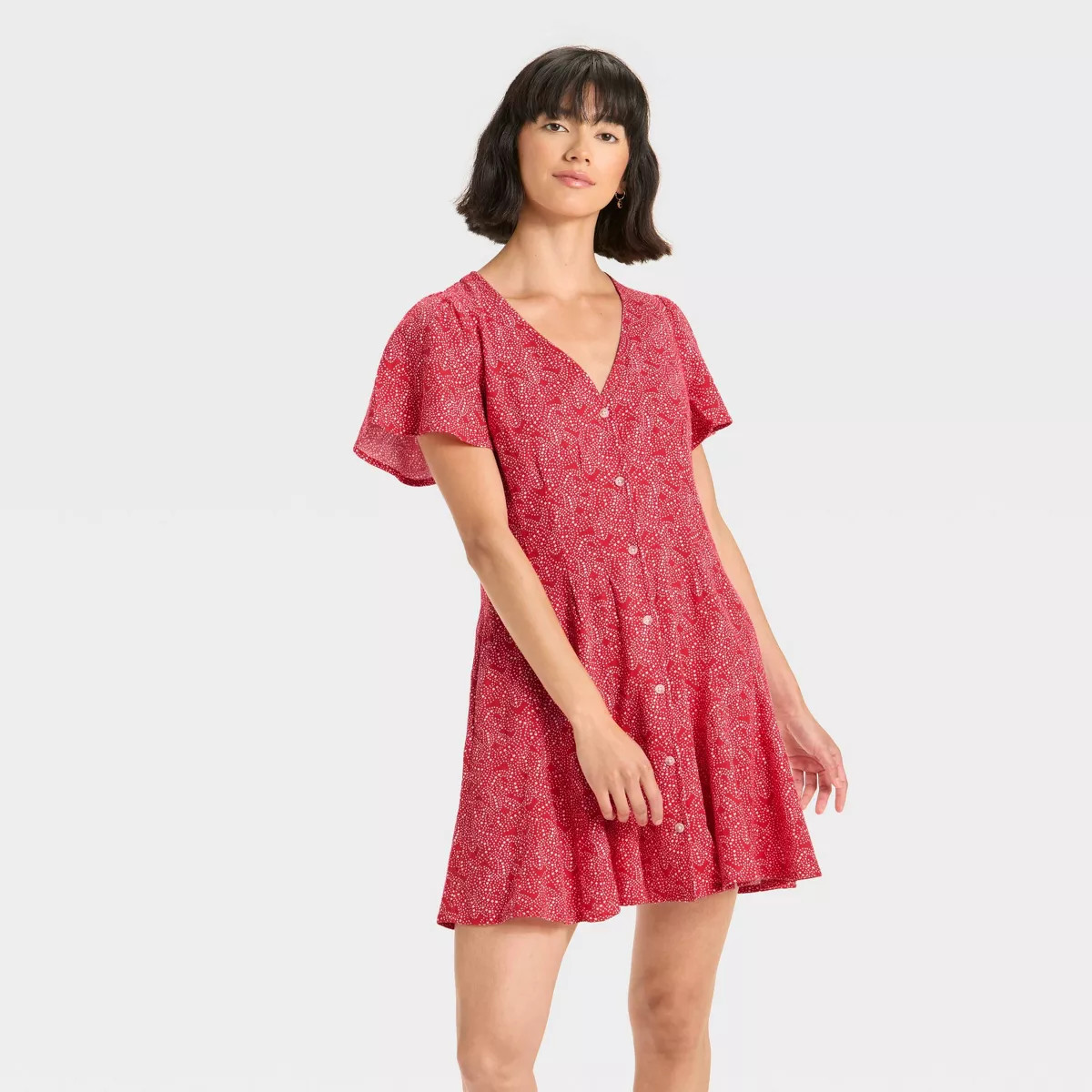 Women's Short Sleeve Button-Front Mini A-Line Dress - Universal Thread™ | Target