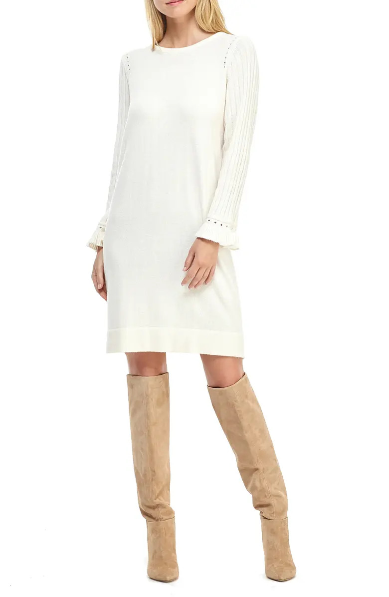 Agnes Ruffle Cuff Long Sleeve Sweater Dress | Nordstrom