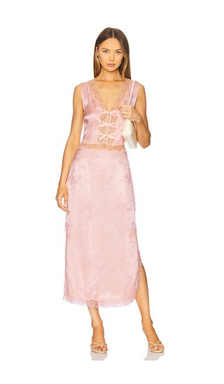 Daphne Midi Dress in Light Pink | Revolve Clothing (Global)