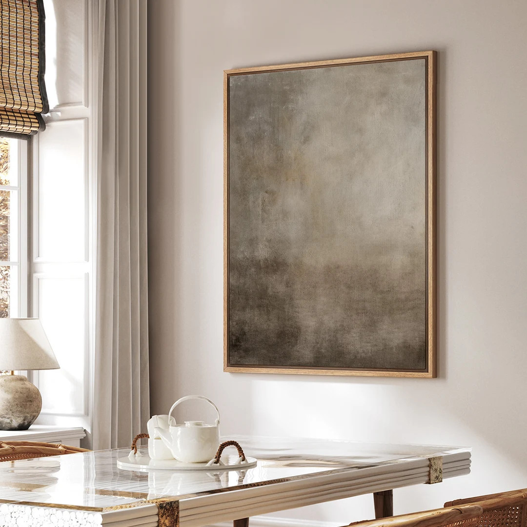 Framed Canvas Wall Art Abstract Beige Brown Neutral Wall Art Print Minimalist Modern Art Printed ... | Etsy (US)