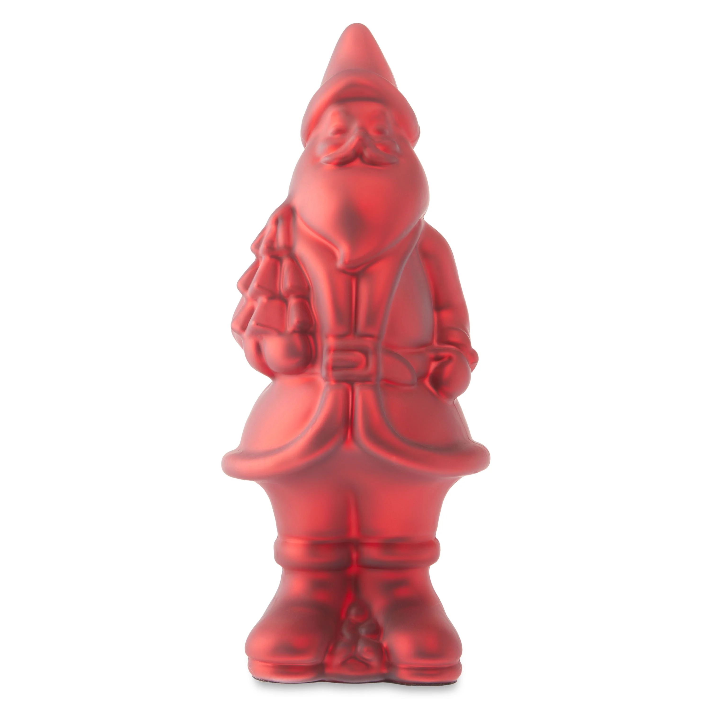Holiday Time Christmas Matte Red Glass Santa Tabletop Decoration, 12-Inch | Walmart (US)
