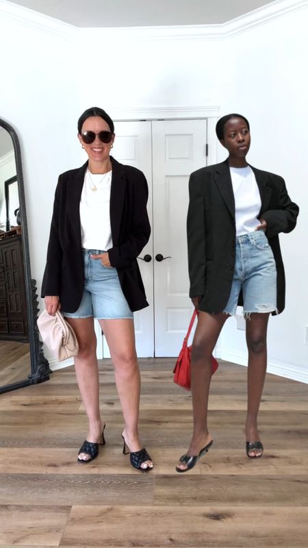 An easy but elevated summer look!

Sizing:
Denim shorts-size up, wearing 28
Oversized blazer-H&M, wearing medium
Muscle t-shirt-Target, wearing small

casual outfit | elevated casual | date night | black heels | YSL | dumpling pouch bag 

#LTKOver40 #LTKStyleTip #LTKFindsUnder50