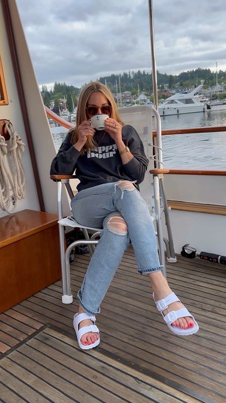 SUMMER SWEATSHIRTS I’m loving!😎💗  Never without a layer, especially out on our boat! Something about the chill vibe of a great graphic sweatshirt that creates such a fun, cool girl look!😎✌🏼
•
I’m planning ahead for an extended boat trip we have planned, and these are the sweatshirts that have caught my eye—relaxed sweatshirt style is about as fancy as I’ll be getting out on the high seas!😉🌊 I’ve linked both save & splurge options, but honestly I don’t mind a bit of a splurge for something I know I’ll be wearing to death and that I feel love!🩵

Anthropologie, Loft, Old Navy, free people, Clare V, summer outfit, summer style, vacation outfit #ltkfind #ltksummer 

#LTKtravel #LTKxAnthro #LTKunder100