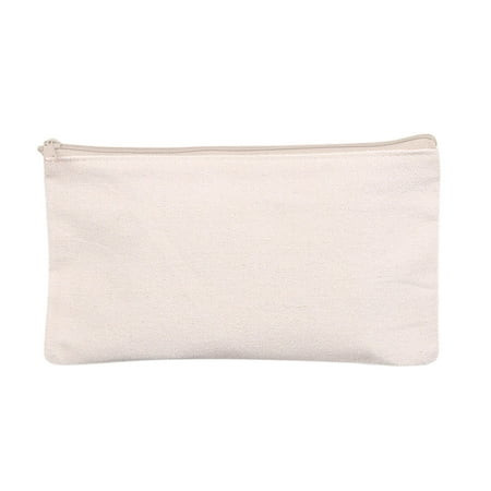 Blank Canvas Zipper Pouch for DIY CraftCanvas Makeup Bags with Colored Zipper In Canvas Cosmetic Bag Multi-Purpose Travel Bags Pen Pencil Case | Walmart (US)