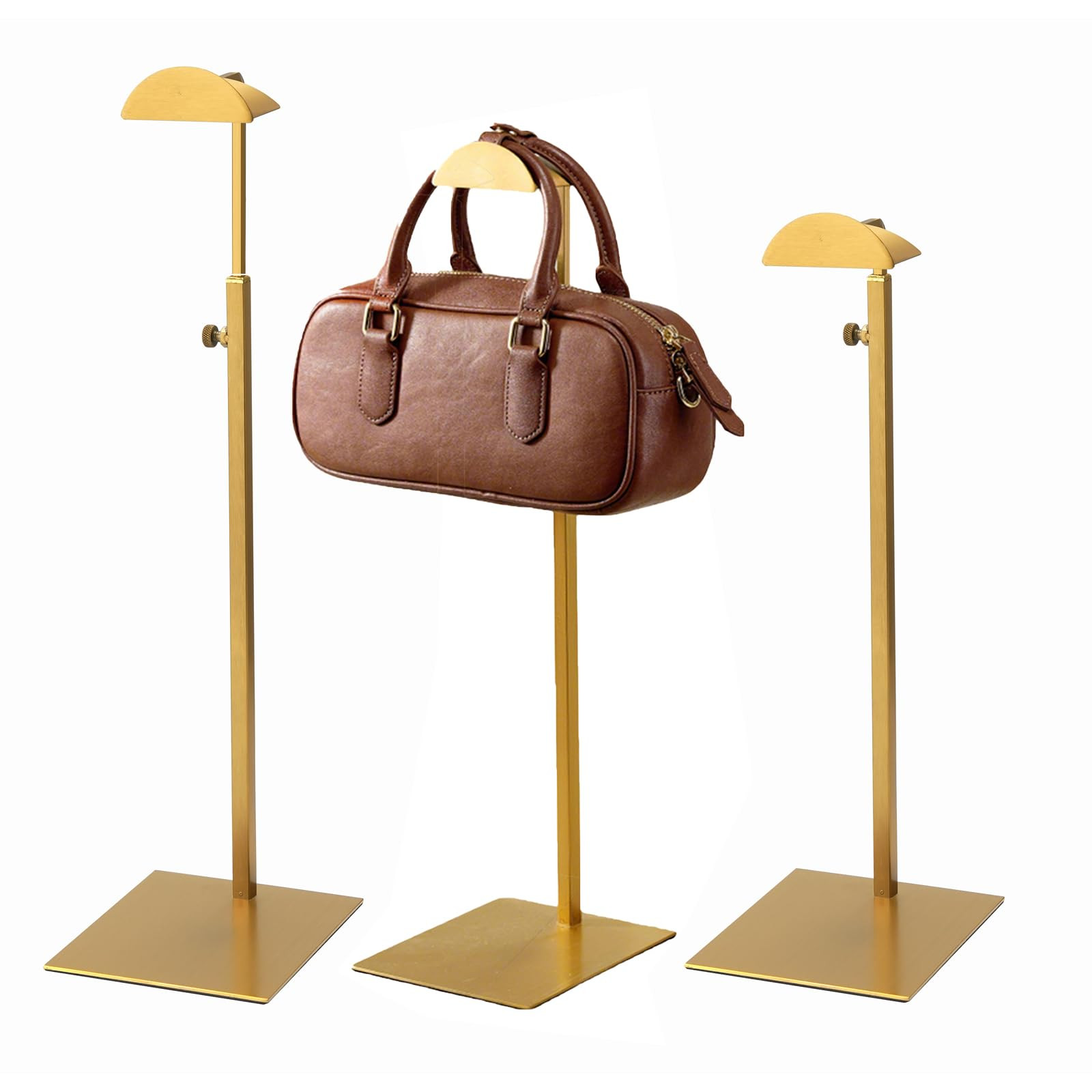 Display Stand, 3 Pack Rack Stainless Steel Purse Holder Gold Hanging Hook Stands Adjustable Heigh... | Amazon (US)