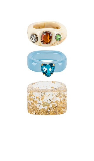 Acrylic Ring Set in Multi | Revolve Clothing (Global)