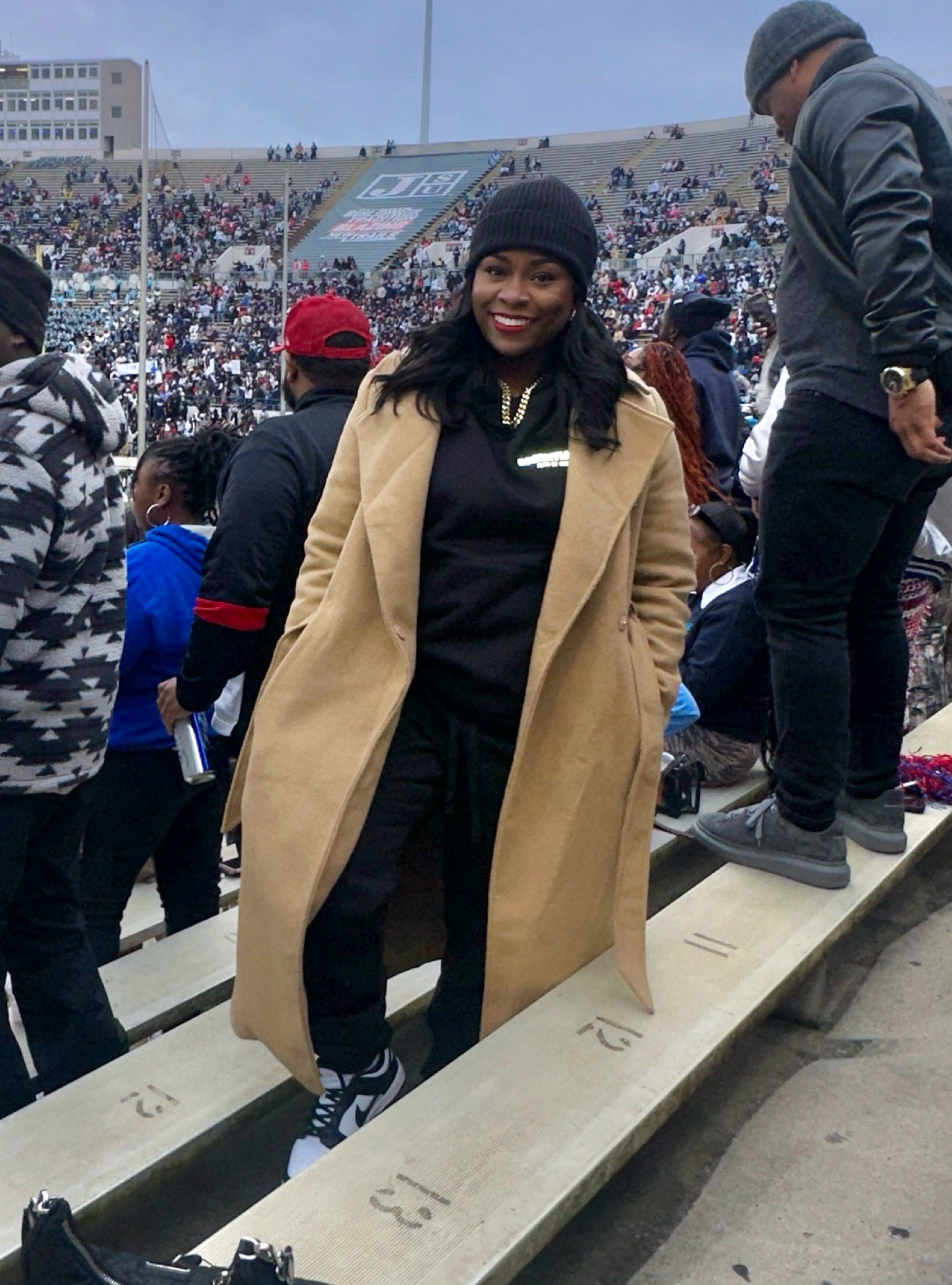 My essentials sweatsuit is not tagged but I subbed some goodies! Cute cozy look for winter outings!